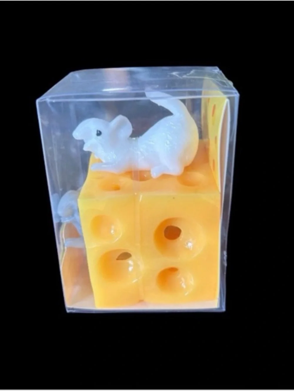 Stress Ball Ja-Ru Cheese Cube Mice Stretchy Squeeze Fidget Toy 3” Sensory Squish